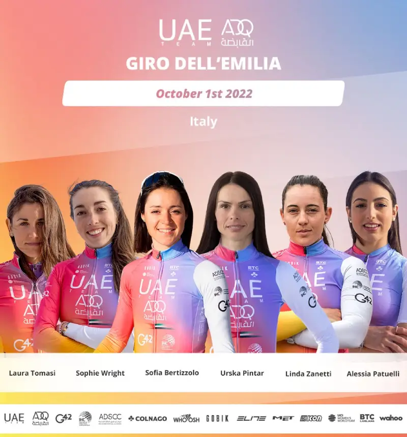 UAE Team ADQ for Emilia and Tre Valli